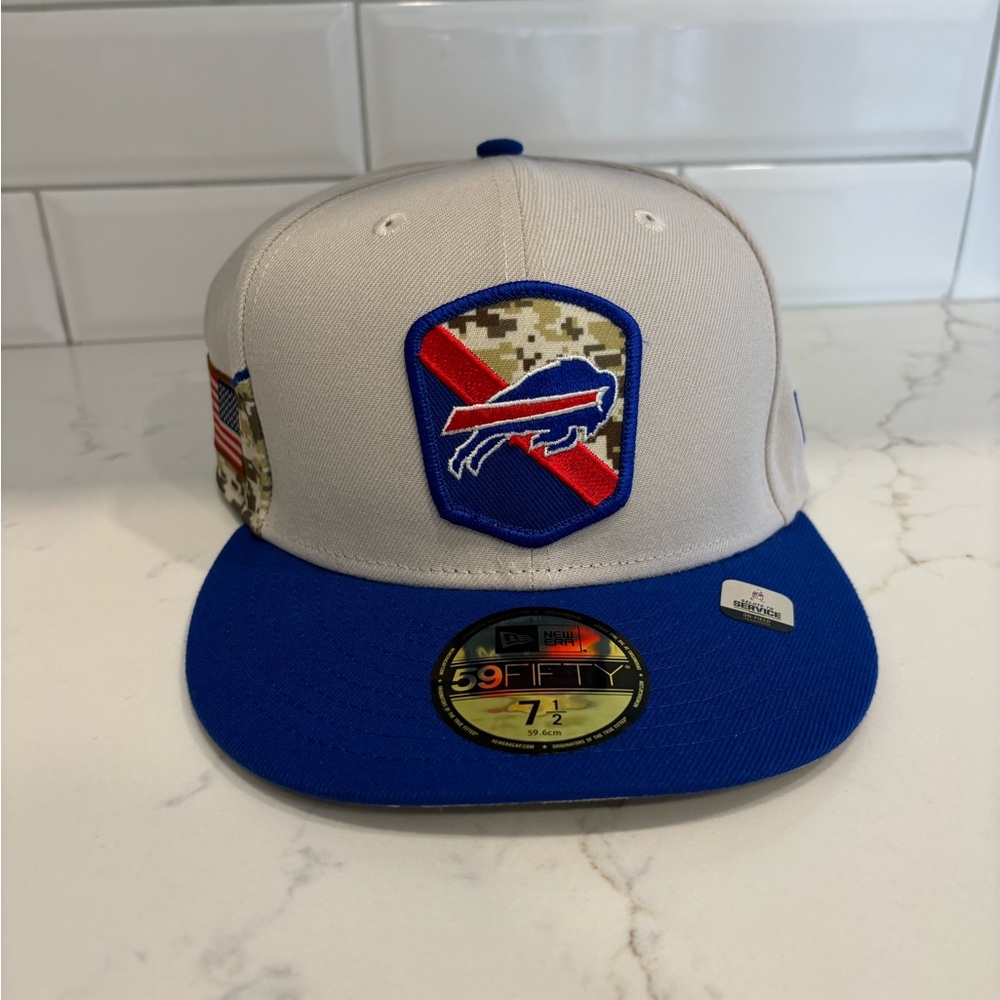 Buffalo Bills Salute to Service New Era 59FIFTY Fitted Hat Size 7 1/2
